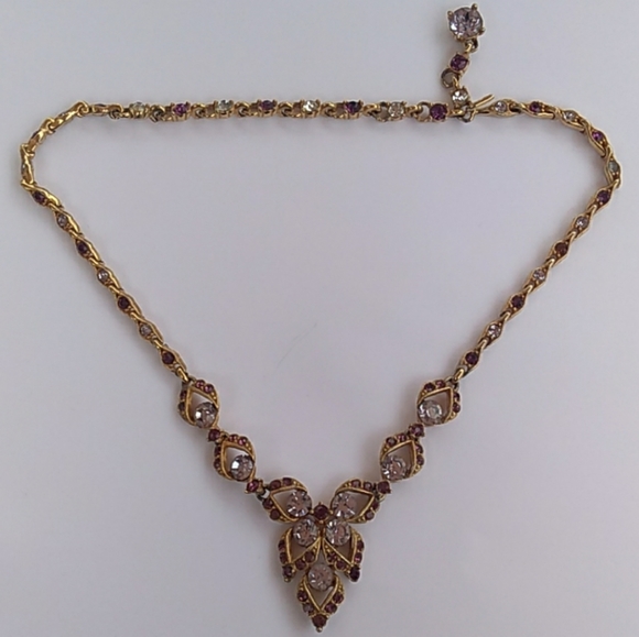 BOGOFF Antique GoldTone Purple Lavender Rhinestone - Picture 3 of 8